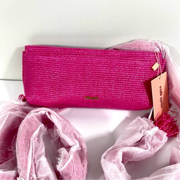 *SOLD* NWT Cult Gaia Banu Mini Fringe Clutch Qajar Rose - Picture 9 of 16